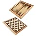 Hey! Play! 3-in-1 Chess, Backgammon, and Checkers Set – Wooden Board Game Set Folds for Practical Storage and Transport – Travel Board Games by Trademark Games