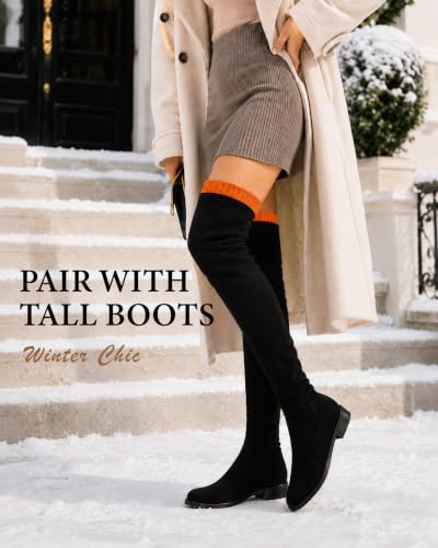 Image of Pcavin Thigh High Socks for Women, Long Cable Knit Over Knee Boot Stockings | Extra Long Fit, Cable Knit Texture, Warm Thick Knit, Winter Boot Socks, Cozy Leg Warmers, Sweater Sock Style