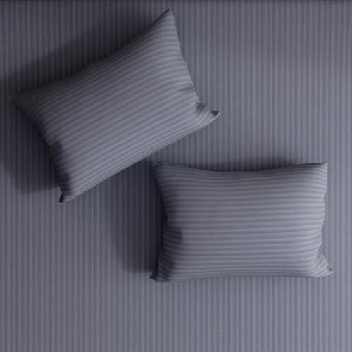 Image of Wakefit Wakefit 215TC 100% Cotton Solid King Size Bedsheet (104x104 Inches) / (2.64m*2.64m) with 2 Pillow Covers Free, Blue Granite