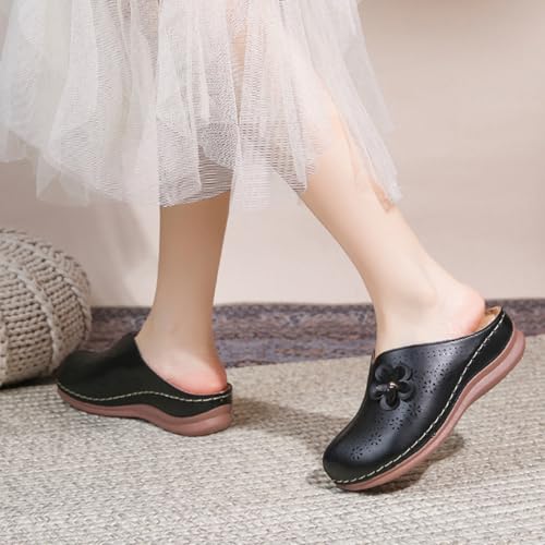 Clogs for Women Close Toe Orthopedic Sandals with Arch Support Summer Slip On Wedge Sandals Comfortable Buckle Slingback Mules4