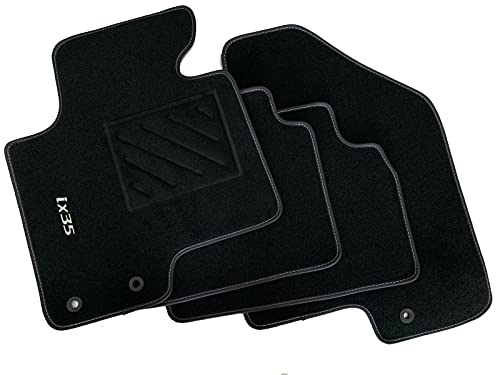 Tapis compatibles avec Hyundai ix35 de 2009 à 2015 - avec clip, 1 logo brodé et talonnette Cover