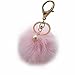 Produktbild Zolimx Kaninchenfell Kugel Schlüsselbund Plüsch Auto Keychain Schlüsselanhänger (Rosa)