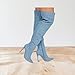 Liliana Women Rhinestone Stiletto Heel Over the Knee Thigh High Fashion Boots Muccia-1 Denim 10, Denim/Blue