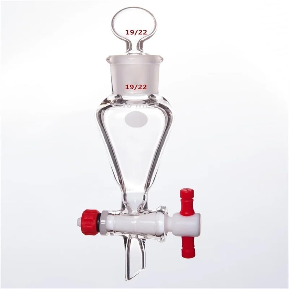 Narzędzia laboratoryjne i sprzęt Lejek separujący 10 ml-125 ml Górny przegub Dolna gałąź Rura szklana górna pokrywa 2 mm Otwór zaworu PTFE F47(125mL-F474125A)