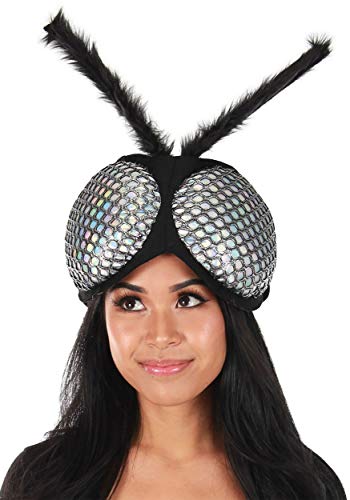 Fly Insect Bee Bug Eyes Plush Costume Headband Standard Silver