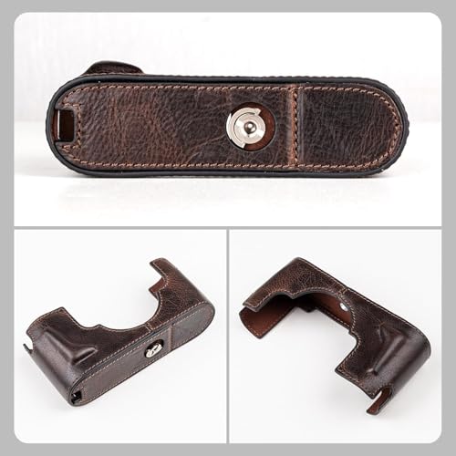 MUZIRI KINOKOO Funda para Leica M11 M11-P M EV1, Funda Protectora de Cuero Genuino de Primera Calidad para cámaras Leica M11/M11-P/M-EV1, con empuñadura y diseño con Fondo Abierto - Café - imagen 3