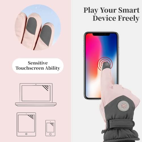 SalLady Waterproof Thermal Gloves for Womem, Touchscreen Windproof Winter Gloves for Skiing Running Cycling Hiking Outdoor Sports