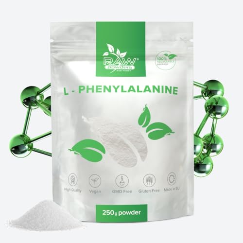 L-Phenylalanine Powder 250g – Unterstützung für Stimmung, Energie & kognitive Funktion – Reine Zutaten, GMO- & Glutenfrei, fördert die Produktion von Neurotransmittern – von Raw Powders
