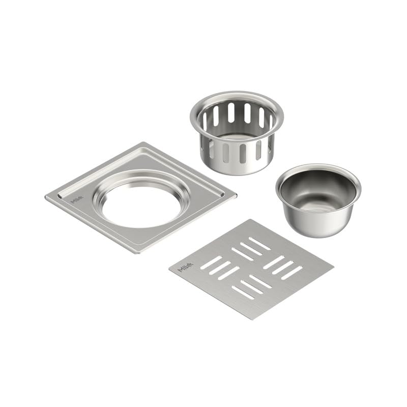 Image of Mila 6-Inch Floor Drain | 2-Piece Bowl System | Cockroach Trap | Prevents Blockage | Smooth Water Flow | 304 Grade Stainless Steel | Rust Resistant | Bathroom & Kitchen | 1.5 Yr Warranty