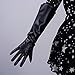 DooWay Women Black Long Leather Gloves Touchscreen Unisex Gauntlet Wide Sleeve Cosplay Dress Finger 20