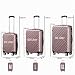 Zelsius Koffer Set 3 Stück, Rosé | ABS Hartschalenkoffer mit Zahlenschloss, Doppelrollen und Innen Trennwand | Handgepäckkoffer, Hartschalenkoffer Set 3 teilig, Trolley, Koffer Groß, Luggage Set