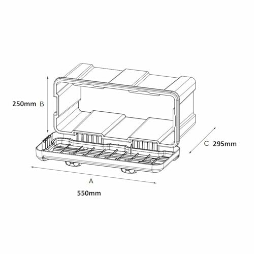 Deichselbox Blackit 2-550x250x295mm Anhängerbox Werkzeugkasten Anhänger Staukiste Werkzeugkiste Box (Mit Universal-Halter)
