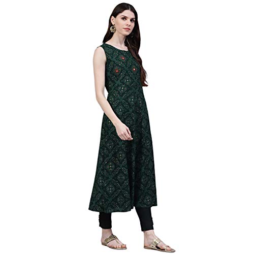 Image of Stylum Women's Printed Rayon Flared Kurta Dupatta Set