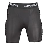 Pantalones deportivos de portero para hombre con protector de esponja, Pantalones cortos negros, Large