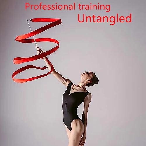 HREDZEO Dance Ribbons,4M Dance Streamer Rhythmic Gymnastics Ribbon Gym Dancing Streamers Gymnastics Dancing Ribbon Wands for Kids Adults Artistic Dancing Talent Shows - Image 4