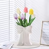 Céramique de haute qualité : le vase est fabriqué à la main en porcelaine de haute qualité avec une surface lisse et lisse et une texture uniforme. Il est durable, élégant et adapté à une utilisation à long terme et un excellent choix pour votre décoration d'intérieur.