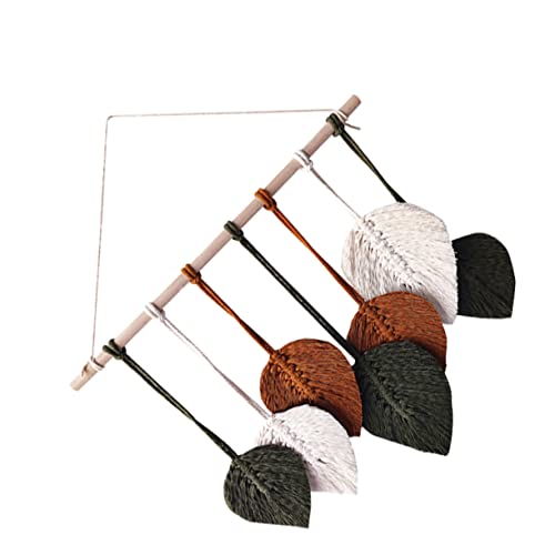 Genérico hojas bohemias chaleco de chaleco luminoso etiquetas prensador jersey bedroom decor decoración dormitorio tapiz de borlas colgante de pared de macramé tejido hilo de algodón