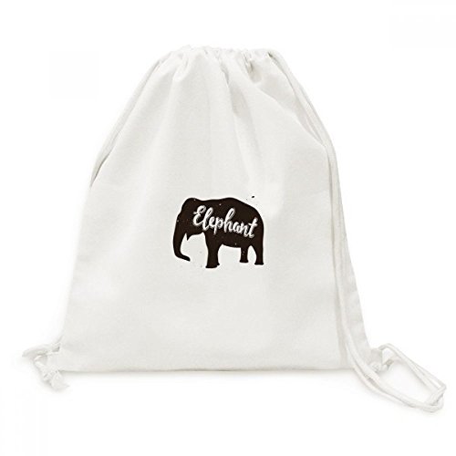 Sac cordon éléphant noir et blanc pour vos randonnées et sorties