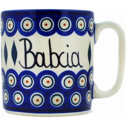 Taza de cerámica artesanal polaca 13 oz Babcia miniatura 1