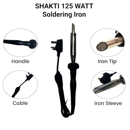 Image of 220-230V Heavy-duty Heat Pencil Tip 125 Watts Soldering Iron With PVC Wire and Copper Tip, Fast Heating Leak and Surge Proof - Made in India (Pack of 1)