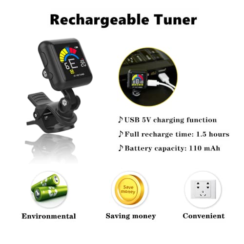 Cantus Aroma Accordeur de guitare basse ukulélé et violon avec support clip rotatif 360° et USB Noir - Les Beatles, Paul McCartney, John Lennon, RIngo Starr, George Harrison Cantus Aroma Accordeur de guitare basse ukulélé et violon avec support clip rotatif 360° et USB Noir – Image 4