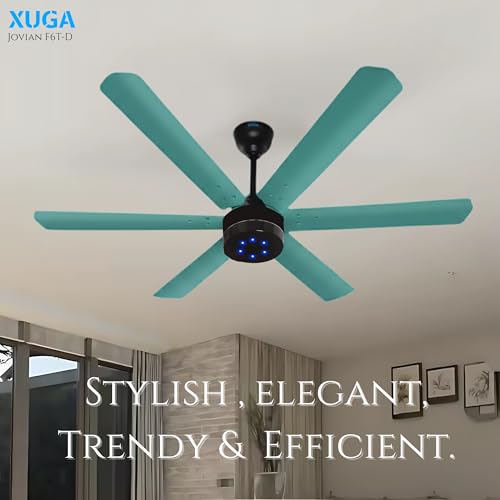 Image of XUGA Jovian F6T-D Premium Smart 1200mm, BEE 5-star BLDC fan,6 Blade,Remote Ceiling fan for Home, 100% Copper Motor,Energy Saving, High Air Delivery,LED(5 Year Warranty)
