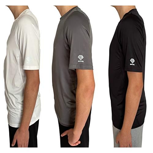 GIVEITPRO 3 Saver Pack Quick Dry T-Shirts Men’s Performance Crew Workout T-Shirt – Tennis Gym & Exercise Activewear Top