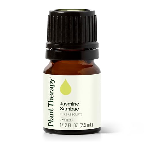 Plant Therapy Jasmine Absolute Essential Oil 100% Pure, Undiluted, Natural Aromatherapy, Therapeutic Grade 2.5 mL (1/12 oz)