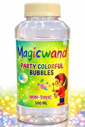 Image of Magicwand Plastic Bubble Gun Refill Liquid【Made in India】【2000 ml】【Please Do Not Add Water,Use As Delivered】【3 Yrs & Up】【Pack of 1 】【Colors as Per Stock】