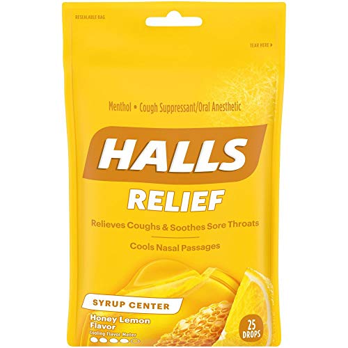 Halls Plus Drops Honey-Lemon 25 Each (Pack of 2)