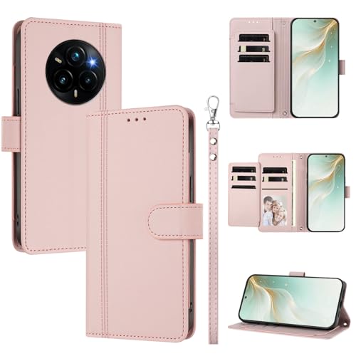 �X�}�z�P�[�X �Ή��@�� for Realme 14 Pro Plus 5G �X�}�z�P�[�X�y�E�H���b�g�f�U�C�� �f���A���J�[�h�X���b�g �L���b�V�� �t���b�v���X�^���h �����h�~�zPink