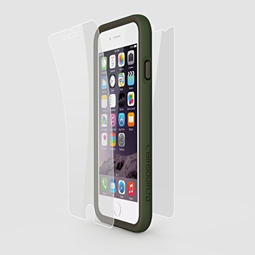 RhinoShield CrashGuard Slim Impact Bumper Bundle for iPhone 6 Plus/6s Plus, Military Green (Includes: Bumper, Front Screen Protector)
