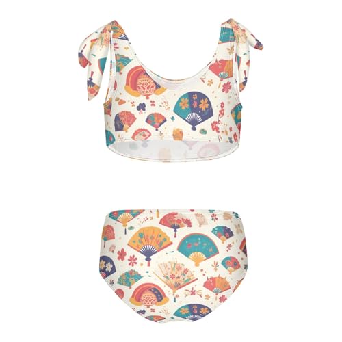 KLL Hand Drawn Cute Japanese Fans Girl Two Piece Bikini Sets Beach Swimsuit Swimming Suits Cute Shoulder Strap2