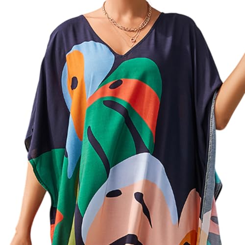 Image of Miss Lavish London Long Kaftan Dress for Women - Summer Printed Plus Size Maxi Caftan