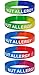 Max Petals NUT Allergy Silicone Wristbands - Blue, Orange, Green and Black Kid's Sizes (Child 5 Pack)