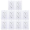 20 Amp GFCI Outlet, Tamper-Resistant, Weather Resistant Receptacle Indoor or Outdoor Use, LED Indicator with Decor Wall Plates and Screws，UL Listed, White (10 Pack)