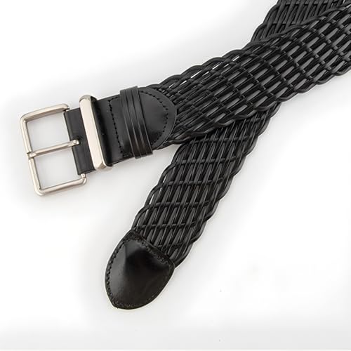 Womens Wide Braided Leather Belt for Dresses and Jeans Fashion Ladies Casual Wasit Strips with Silver Buckle3