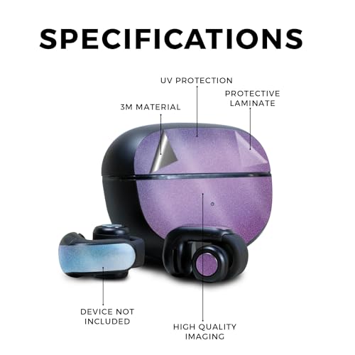 Image of Glossy Glitter Skin Compatible with Bose Ultra Open Earbuds - Purple Fog - Premium 3M Vinyl Protective Wrap Decal Cover - Easy to Apply | Crafted in The USA by MightySkins