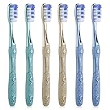 Oralphi Smiling Guardian Toothbrush - Medium Bristles for Adults, 6 Count