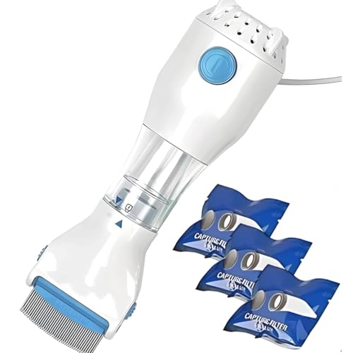 Image of CAPSEAS V COMB Electric Head Lice Removal Machine for Kids Adults & Pets | Chemical Free Lice Nit Egg Remover Comb with Capture Filter Trap | Allergy Safe Reusable Lice Treatment Device for Human & Animals 240V