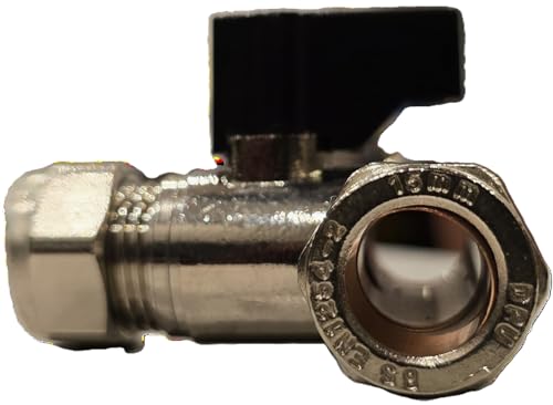 Válvula de aislamiento cromada de 15 mm TC con flujo completo y pack de 2 5