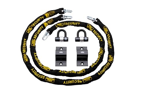 Burg-Wächter GKM10mm Duo Kit Sold Secure Diamond & Gold 10mm Keyed Alike Twin Pack, Black, 2M Chain, Lock & Ground Anchor