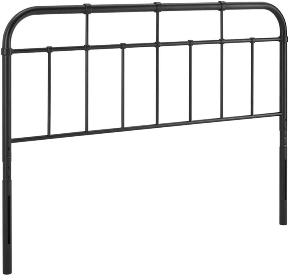 Pemberly Row King Metal Spindle Headboard, Black Powder-Coated Finish, Adjustable Height, Modern Farmhouse Style, Fits Most King Bed Frames, Durable Iron Construction, Rustic Bedroom Decor