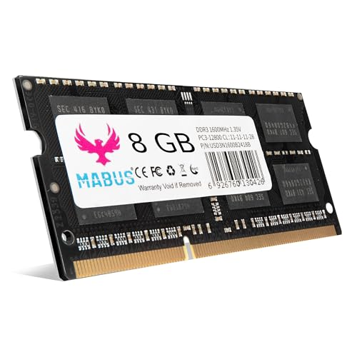 MABUS - Mémoire RAM DDR3 8GB Sodimm 1600MHz - PC3L 12800 pour Ordinateur Portable
