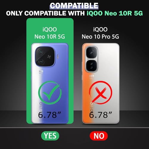 Image of REALCASE Back Cover Case for iQOO Neo 10R 5G | Slim Fit Hard PC Back & Soft TPU Bumper | Protective Shockproof Case for iQOO Neo 10R 5G (Black+Clear)