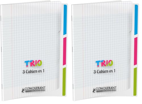 Cahier 24x32cm Seyès pour la rentrée scolaire : lot de 2 cahiers couverture transparente incassable