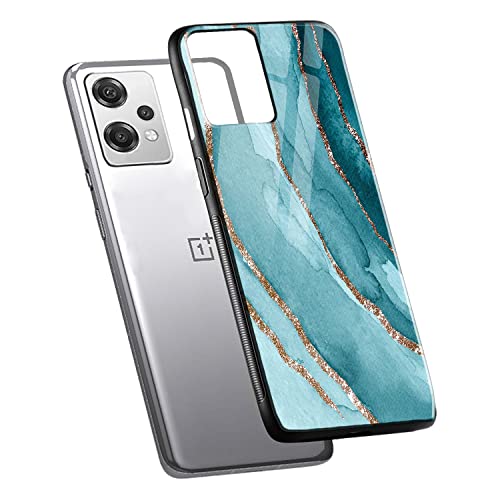Image of COLORflow Back Cover Compatible with OnePlus Nord CE 2 Lite 5G | Blue Marble Golden Stripes | Shockproof TPU Bumper Cover with Camera Protection Back Cover Compatible with OnePlus Nord CE 2 Lite 5G