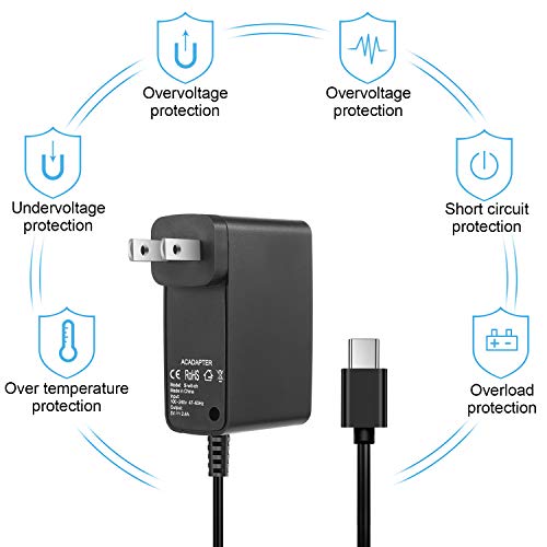Frienda Charger Compatible With Nintendo Switch, 5 Volt/ 2.6 A Ac Adapter Portable Charger With 2 M Usb Charger Cable, Power Supply Charging Replacement Accessories, Total 2 Pieces #TOP6