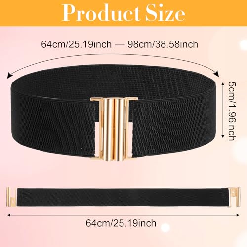 Women No Show Stretch Belt Elastic Web Strap Belt with Flat Buckle Waist Belts for Jeans Pants Dresses2