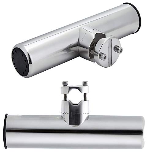 ITYAGUY 316 Stainless Steel Fishing Rod Holder Mirror Polish Marine Adjustable Fishing Rod Holder Boat Hardware for 7/8'' to 1'' Rails 2 pcs